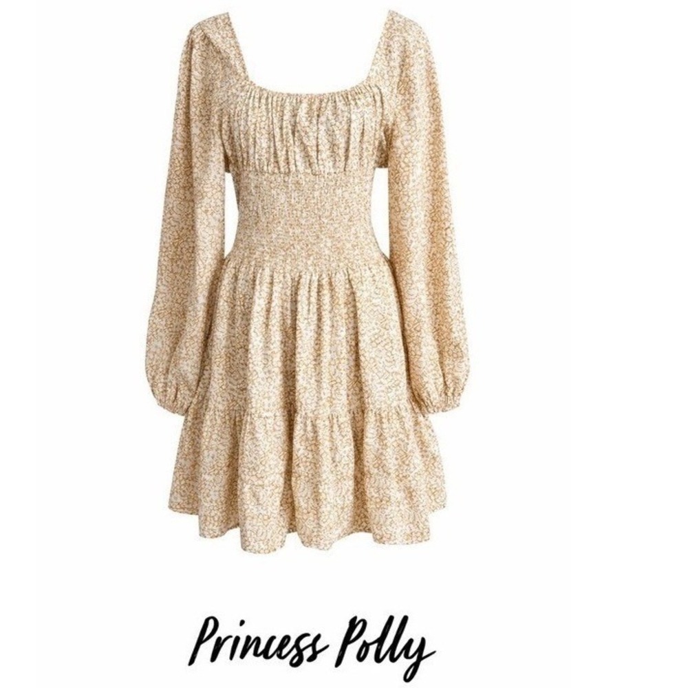 Princess‎ Polly Cream Smocked Dress